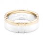  Platinum And 18k Rose Gold Platinum And 18k Rose Gold Custom Men's Diamond Band - Three-Quarter View -  102002 - Thumbnail